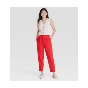 A New Day Tapered High Rise Tailored Trousers (Red - 4 Regular)